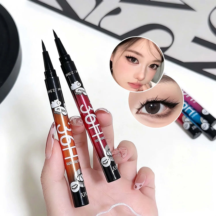 0.01mm Ultra Fine Liquid Eyeliner Pen Waterproof SmudgeProof Fast Drying Eyeliner Cotton Tip Long Lasting Black Eye Liner Makeup