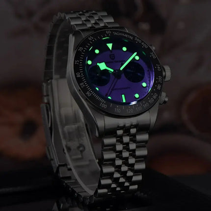 PAGANI DESIGN 2026 Nuovo BB Flamingo Orologio Cronografo Sportivo di Lusso al Quarzo da Uomo con Vetro Zaffiro AR, Impermeabile 100M, Orologio da Polso alla Moda con Cinturino in Acciaio Inossidabile per Uomo, Magazzino Local