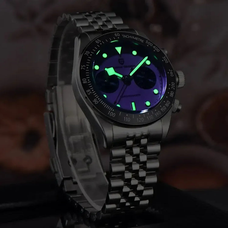 PAGANI DESIGN 2026 Nuovo BB Flamingo Orologio Cronografo Sportivo di Lusso al Quarzo da Uomo con Vetro Zaffiro AR, Impermeabile 100M, Orologio da Polso alla Moda con Cinturino in Acciaio Inossidabile per Uomo, Magazzino Local