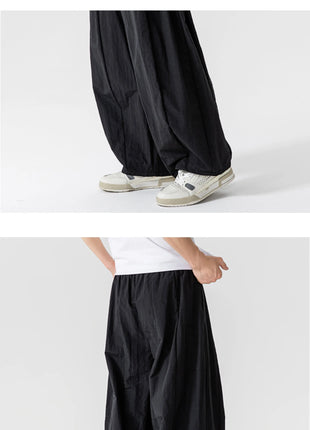 Pantaloni Uomo Nuova Estate Pantaloni larghi leggeri e sottili in vita elastica Sport all'aria aperta maschili Pantaloni larghi casual oversize da uomo Streetwear