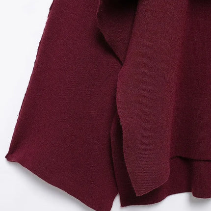 MUJER Cape Coat Women Scarf Collar Ponchos Women 2025 Shawl Long Sleeve Winter Woman Ponchos Cloak Knitted Cardigan for Women