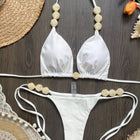 Costume da bagno bikini sexy con perline 2026 da donna, set bikini halter con scollo a V, abbigliamento da spiaggia estivo platinumshop