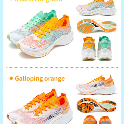 Scarpe da Corsa ONEMIX per Uomo con Piastra in Carbonio, Assorbimento degli Urti, Tecnologia Ultra-Leggera e Reattiva, Sneakers per Sport all'Aperto PlatiNum