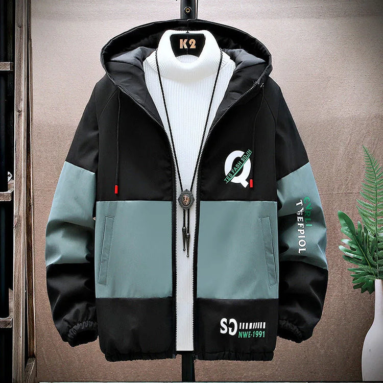 2023 Spring and Autumn New Fashion Hooded Tooling Jacket Men's Casual Loose Comfortable Waterproof High-Quality Large Size Coat
