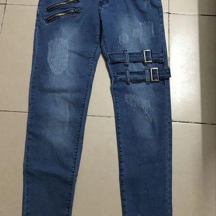 2023 Plus Size Straight Jeans Man Pants Spring Summer Boyfriend Jeans Streetwear Skinny Zips 3 Colors Cacual Long Denim Trousers PlatiNum