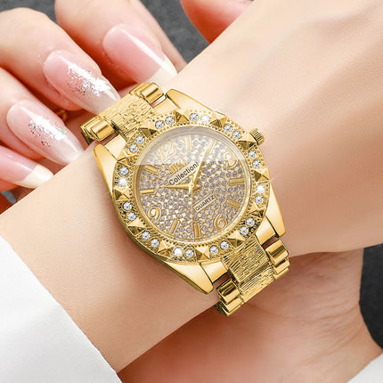 Orologi da donna con diamanti di lusso Orologio da polso al quarzo da donna con quadrante arabo alla moda Reloj Mujer Orologio da ragazza regalo (senza scatola) platinumshop