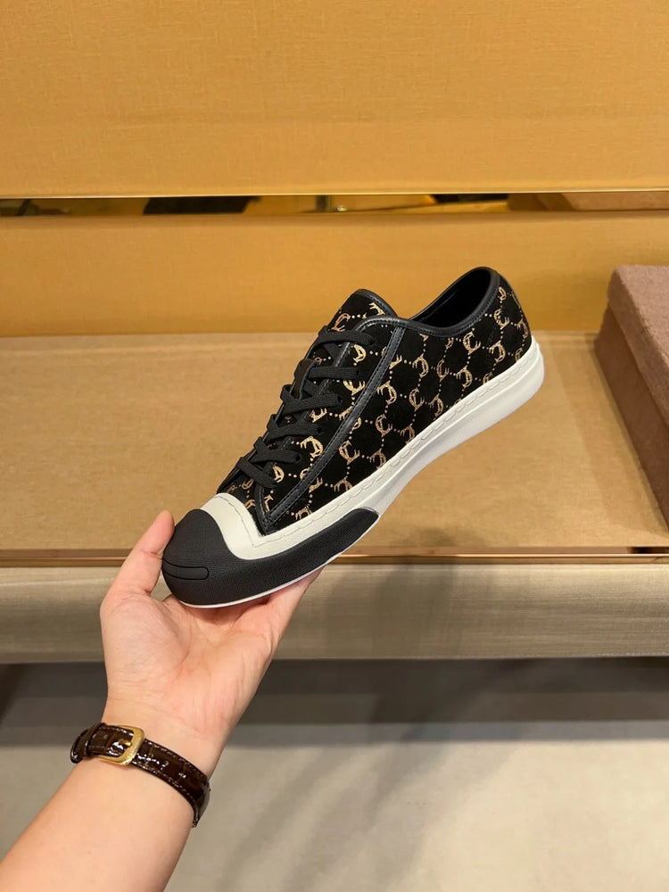 New Genuine Leather Men's Lace-up Type Sports Shoes Fashion Casual Sneaker First Layer Cowhide Running Shoes