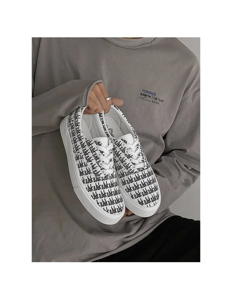 Designer Canvas Casual shoes for men  Flats Vulcanized Shoes Original printed sneakers male Skateboard street shoes men Tennis