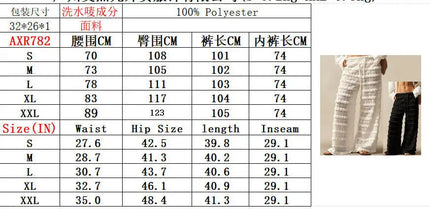 Pantaloni Estivi 2026 Casual Larghi a Gamba Larga in Maglia Tinta Unita da Donna per Vacanze e Spiaggia Stile Semplice Trasparenti platinumshop
