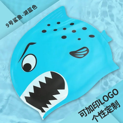 Cuffia da nuoto per bambini Cuffia da nuoto impermeabile per cartoni animati per ragazzi e ragazze Cuffia da nuoto universale in silicone morbido a forma di pesce