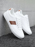 Men's Fashionable Casual Sports Sneakers - Round-Toe Lace-Up Design, Offering a Comfortable Experience Suitable for All Seasons