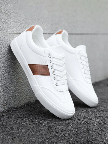Men's Fashionable Casual Sports Sneakers - Round-Toe Lace-Up Design, Offering a Comfortable Experience Suitable for All Seasons