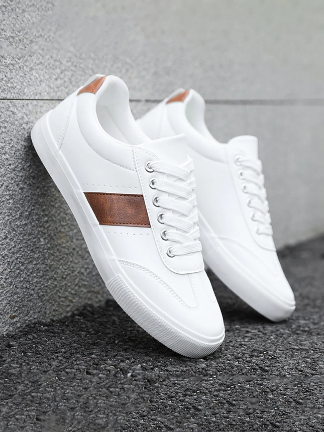 Men's Fashionable Casual Sports Sneakers - Round-Toe Lace-Up Design, Offering a Comfortable Experience Suitable for All Seasons