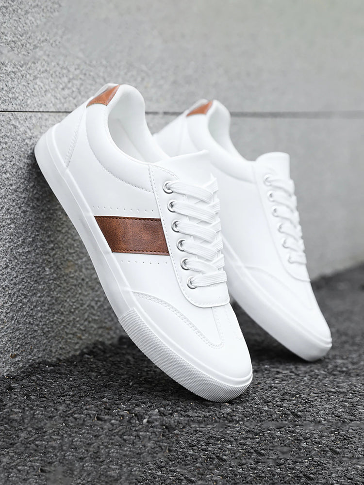 Men's Fashionable Casual Sports Sneakers - Round-Toe Lace-Up Design, Offering a Comfortable Experience Suitable for All Seasons