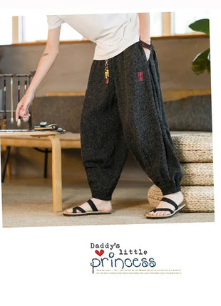 Pantaloni da jogging in seta di ghiaccio da uomo pantaloni casual stile Harajuku cinese da uomo pantaloni sportivi Harlem allentati ricamati streetwear 5XL