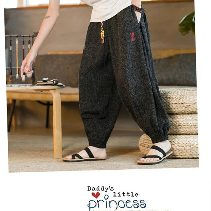 Pantaloni da jogging in seta di ghiaccio da uomo pantaloni casual stile Harajuku cinese da uomo pantaloni sportivi Harlem allentati ricamati streetwear 5XL