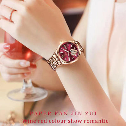 POEDAGAR Orologi di lusso da donna Orologio da donna impermeabile con data luminosa in acciaio inossidabile Orologio da polso da donna al quarzo alla moda elegante platinumshop