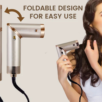 Hatteker Hair Dryer Styler Multi-Function Hot Air Brush Straight/Curly Foldable Blow Combo for Women Travel Lightweight