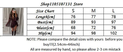 Elegant Mini Dress with Ruffles and Floral Patterns, Chic with Long Sleeves, Deep V-Neck, Slim Fit, A-Line, Short, 2026 Collection, Holiday and Street Dress for Women