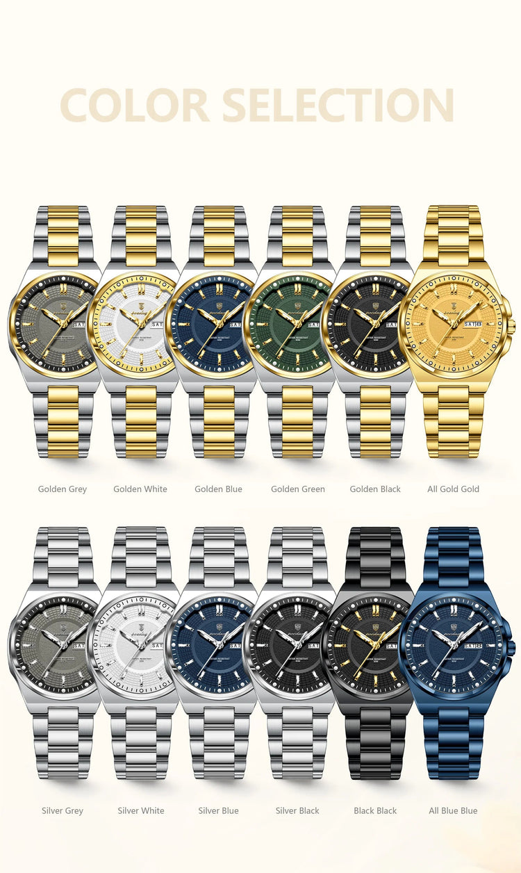 Orologio da Donna POEDAGAR Elegante con Data e Giorno della Settimana, Movimento al Quarzo, Acciaio Inossidabile, Luminoso e Impermeabile platinumshop