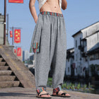 Pantaloni da uomo di alta qualità, casual, traspiranti, comodi, con elastico in vita, stile giapponese, vintage, alla moda, larghi, modello harem.