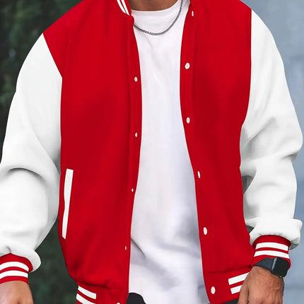 American Men's College-Style Baseball Jacket, Autumn/Winter Outdoor Sports Jogging Coat, Korean Fashion Casual Couple Jacket