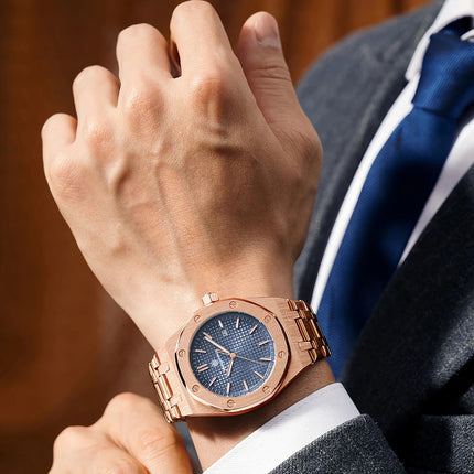 Customized Watch PAAZOMU Business Man Wristwatch Waterproof Luminous Date Men Watch Stainless Steel Quartz Watches For Men Reloj