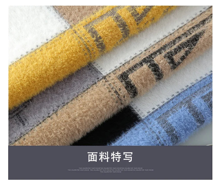 2024 winter new style men's sweater knitted long sleeve Warm Men Fashion Sweaters Thicken Warm wool pullovers Sweater male