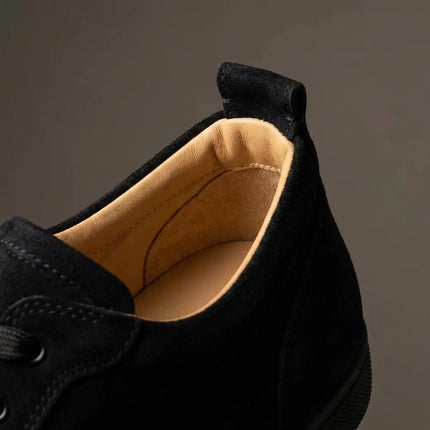 Men's Studded Genuine Leather Sneakers | Round Toe Lace-Up Flat Comfortable Spring Casual Fashion Shoes
