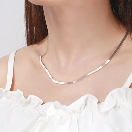 Set di collane con bracciale a catena in argento sterling 925 da 4 mm per donna uomo set di gioielli da sposa per feste di moda regali platinumshop
