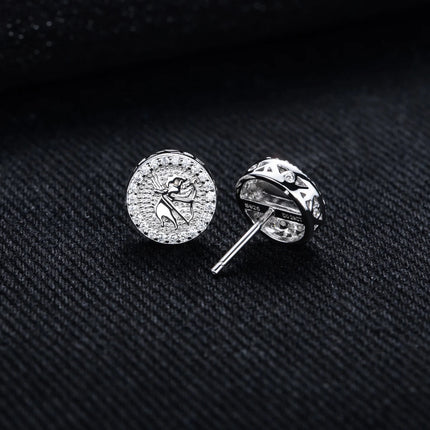 MossanRappr 0.4cttw Moissanite Angel Iced out Hip Hop Orecchini con perno 925 Sterling Silver D Colore Punk Gioielli di moda per gli uomini platinumshop