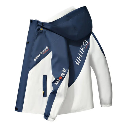 2024 Spring and Autumn jackets Fashion Trend Hooded Coat Men's Casual letter pattern Comfortable Waterproof Jacket M-4XL