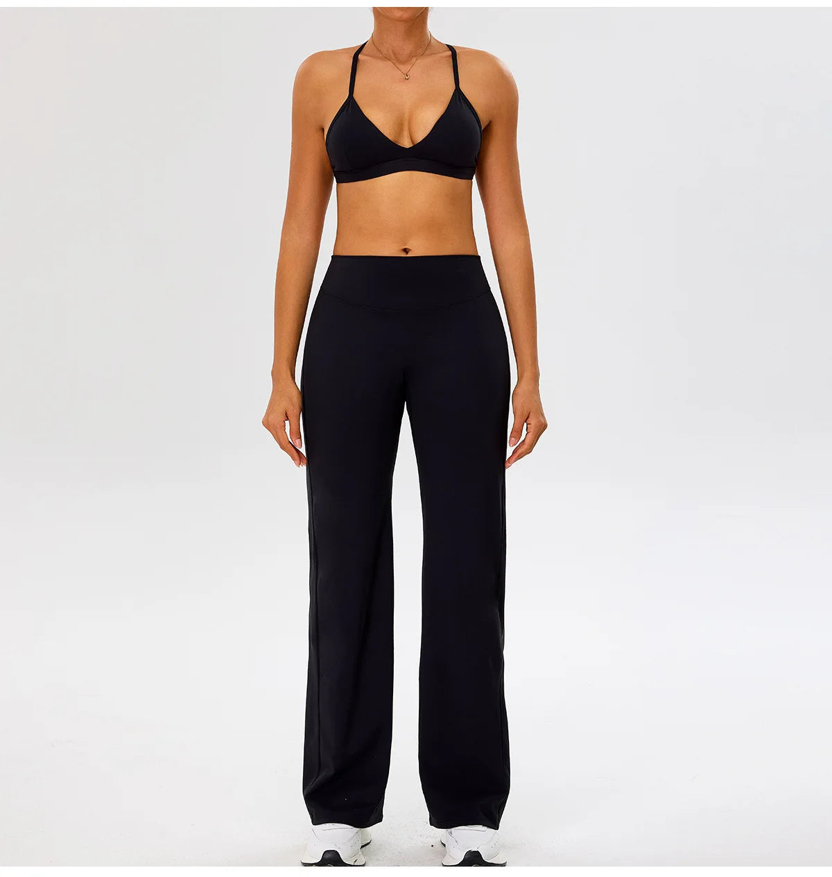 Women High Waist Wide Leg Pants Leggings Tights Fitness Bell-bottoms Yoga Elastic Leggings Push Up Gym Workout Flared Pants