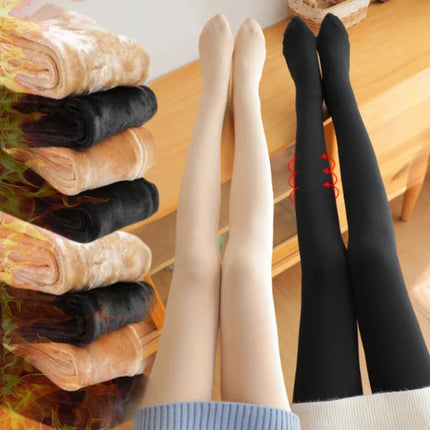 1/2pcs Winter Warm Thick Fleece Pantyhose Women Ladies Thermal Elastic Velvet Tights Stretchy High Waist Leggings Stockings PlatiNum
