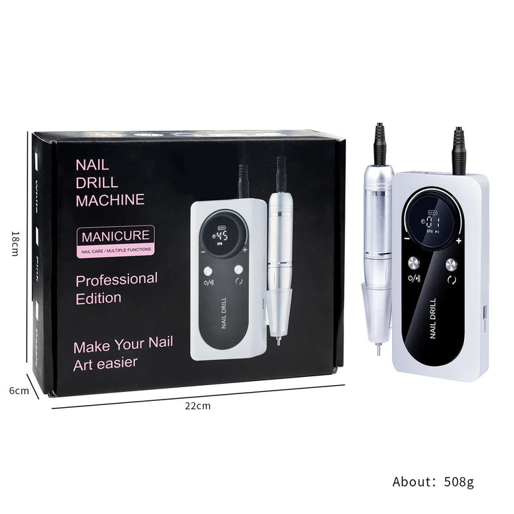 Wireless Portable Rechargeable Electric Nail Polishing Machine New Cordless Nail Surface Polisher Gel Nail Remover Professional Home Salon Manicure Pedicure Care Tool For DIY Nail Art Design