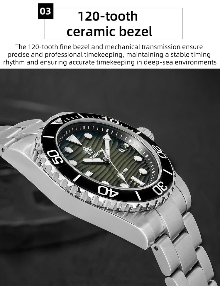ADDIESDIVE Luxury Men's Quartz Watch Japan 2115 Stainless Steel Diving Luminous Watches 200m Waterproof High-End Wristwatch New