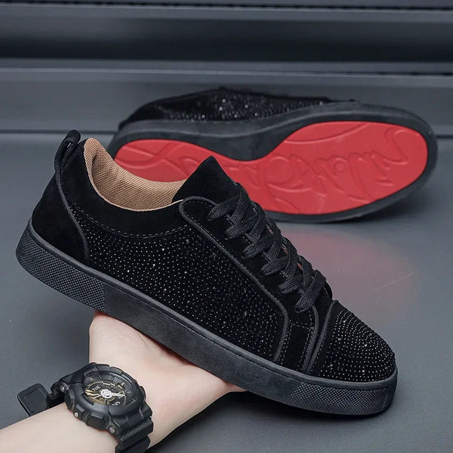 New Men's Casual Flats Fashionable With drill Designer Sports Shoes Breathable comfort Youth walking running outdoor footwears