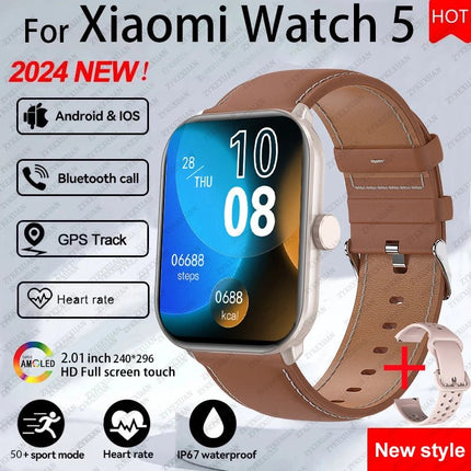 Per Xiaomi Watch 5 Smart Watch da uomo HD AMOLED schermo frequenza cardiaca chiamate Bluetooth localizzazione GPS Smartwatch sportivo impermeabile da donna platinumshop