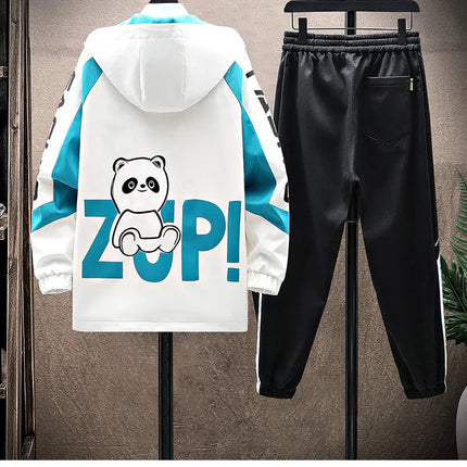 Spring Autumn Men Tracksuit Set Casual Sportswear Hooded Jackets Pants 2 Piece Sets Hip Hop Running Sports Suit