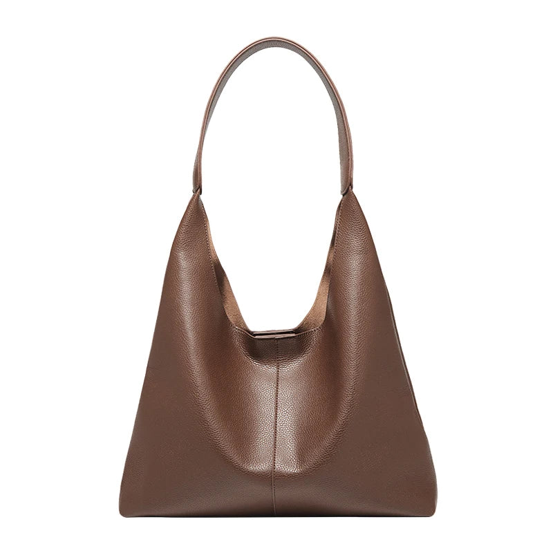 FOXER Minimalism Split Leather Women Shoulder Underarm Bag 2025 New Solid Casual Hobo Bag Female Daliy Tote Bag Purse