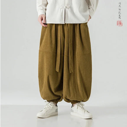 Pantaloni di velluto a coste da uomo autunno inverno pantaloni larghi casual oversize da uomo streetwear moda Harajuku donna pantaloni in vita elastica da uomo