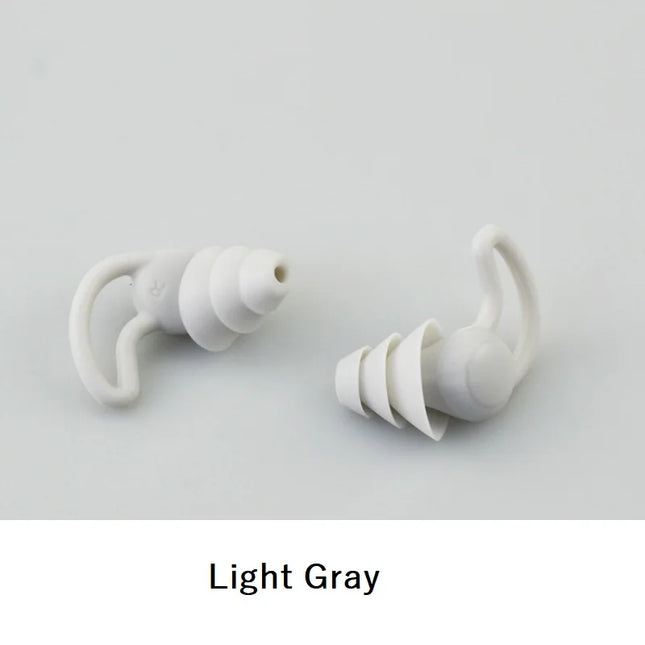 Silicone Swimming Earplugs, 3-Layer Waterproof Ear Protectors, Soft Noise-Cancelling Earplugs for Adults