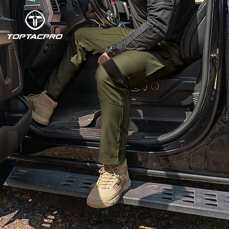 TOPTACPRO Men's Flex Ripstop Water-Resistant Lightweight Stretch Cargo Trousers for EDC Outdoor Work Hiking 8201