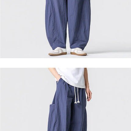 Pantaloni Estivi Leggeri da Uomo e Donna, Streetwear con Coulisse, Stile Y2K, Cargo, Tinta Unita, Gamba Larga, Taglie Forti fino alla 5XL