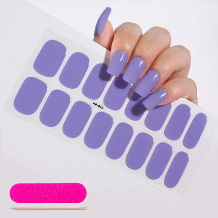 Semi Cured Wraps Fast Gel Nail Sticker Soild Nail Gel Wraps Adhesive Full Cover Gel Nail Decal UV Lamp Cured Manicure Decoration2028