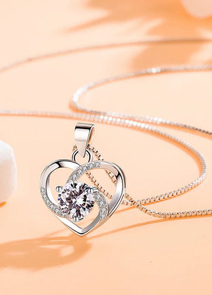 Collana in Argento Sterling 925 con Zircone Scintillante, Catena per Clavicola da Donna, Gioielli da Matrimonio Placcati in Oro 18k PlatiNum