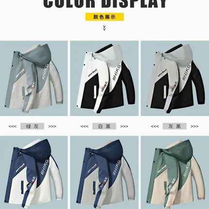 2024 Spring and Autumn jackets Fashion Trend Hooded Coat Men's Casual letter pattern Comfortable Waterproof Jacket M-4XL