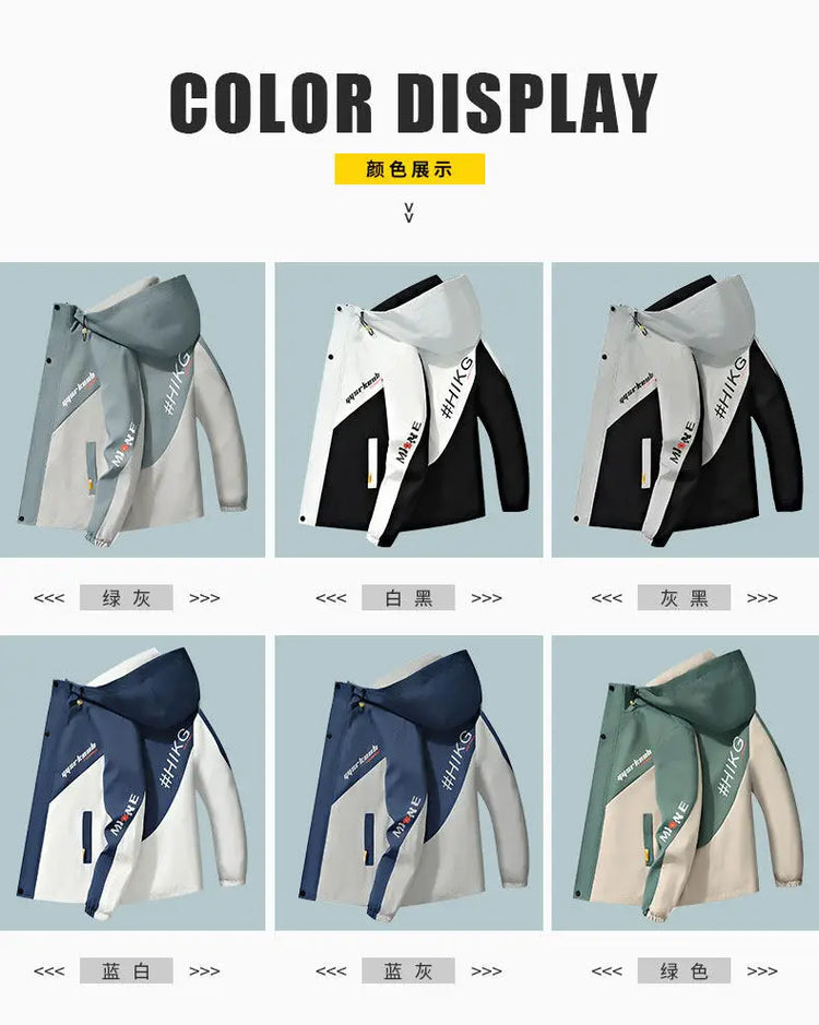 2024 Spring and Autumn jackets Fashion Trend Hooded Coat Men's Casual letter pattern Comfortable Waterproof Jacket M-4XL