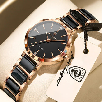 Orologio di lusso POEDAGAR Top Diamond per donna, orologio al quarzo da donna di alta qualità, impermeabile, in acciaio inossidabile, con scatola. platinumshop