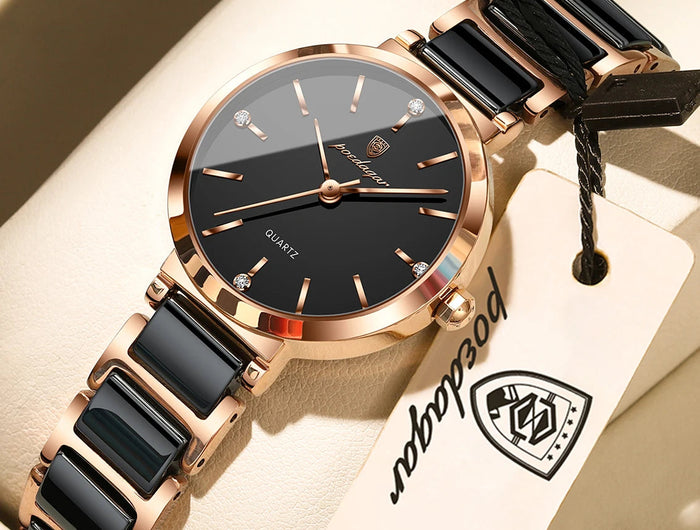 Orologio di lusso POEDAGAR Top Diamond per donna, orologio al quarzo da donna di alta qualità, impermeabile, in acciaio inossidabile, con scatola. platinumshop
